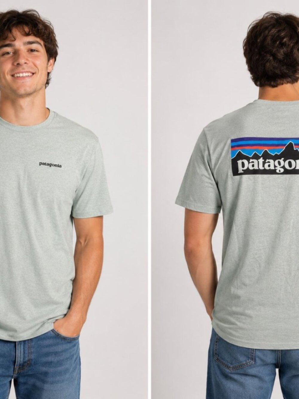 Patagonia Responsibili-Tee Men’s Large Sage Green Logo Graphic T-Shirt